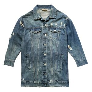 Highway Jeans Distressed Oversized Denim Jacket